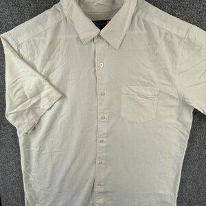 Quiksilver Quicksilver Waterman Button Up Shirt Ivory Rayon Blend Large ********